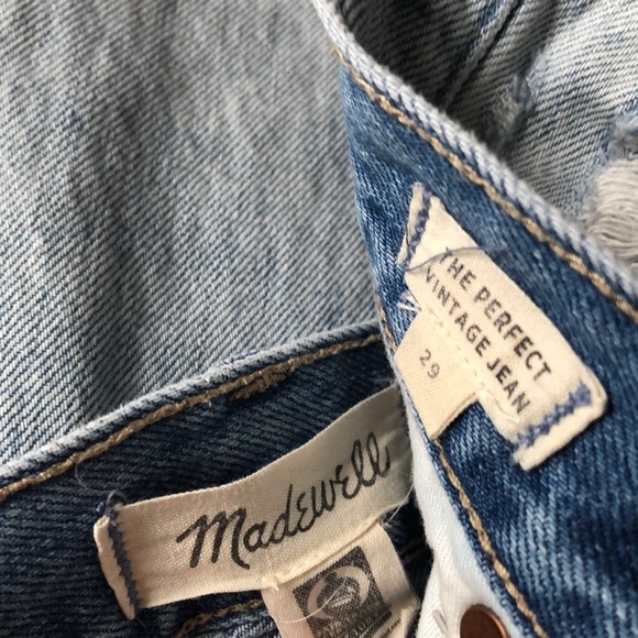 Madewell The Perfect Vintage Jean Size 29 Light wash Distressed Knee Hol… - Picture 11 of 15